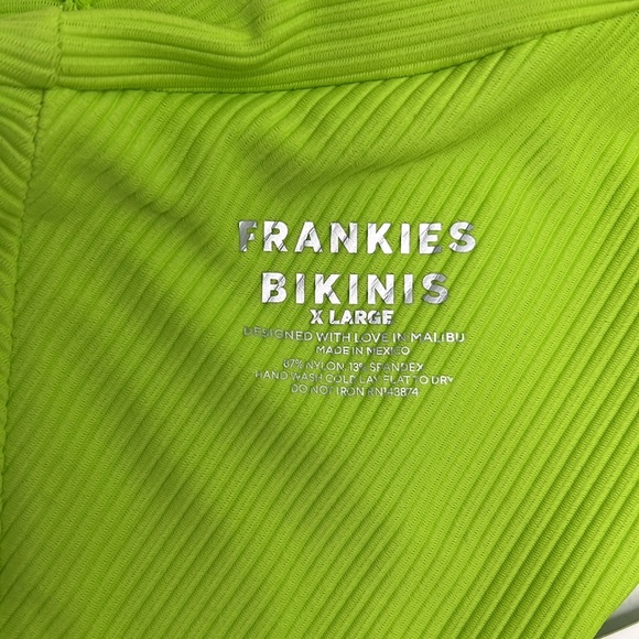 NWT Frankie’s Bikinis Gavin Ribbed bikini set XL neon green - Picture 16 of 16